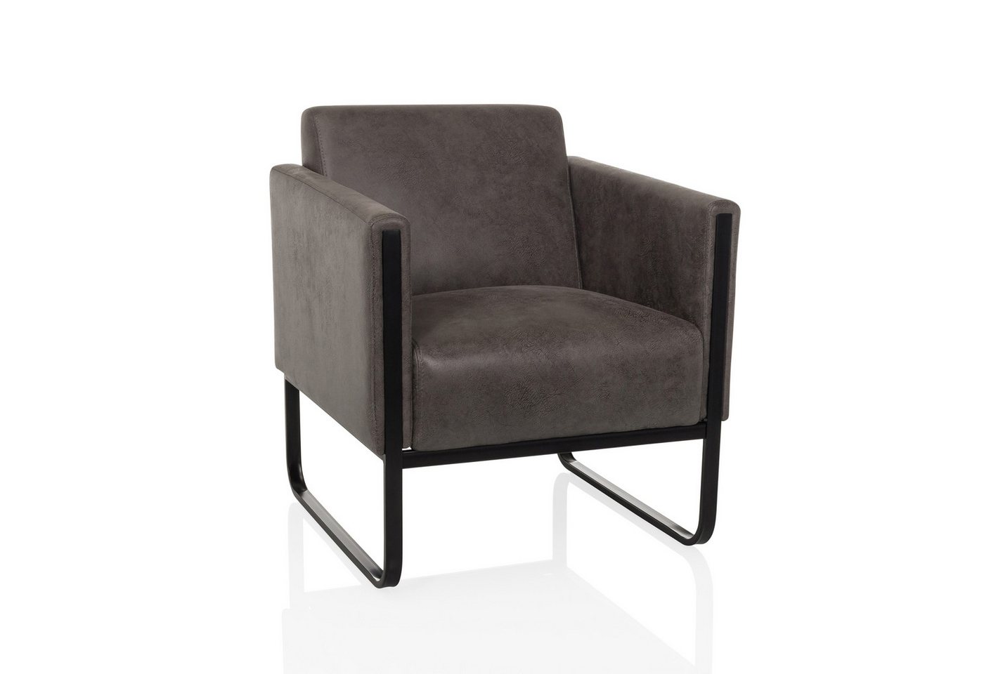 hjh OFFICE Loungesessel Loungesessel Aruba Retro Kunstleder mit Armlehnen, Sessel Fernsehsessel gepolstert mit Metallgestell, Vintage hjh OFFICE Loungesessel Loungesessel Aruba Retro Kunstleder mit Armlehnen, Sessel Fernsehsessel gepolstert mit Metallgestell, Vintage von hjh OFFICE