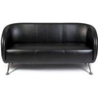 hjh OFFICE Loungesofa / Club Sofa ST. LUCIA Kunstleder, 3-Sitzer, schwarz von hjh OFFICE