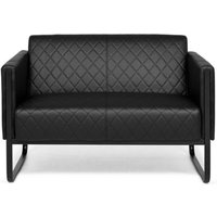 hjh OFFICE Loungesofa ARUBA BLACK Gestell schwarz Kunstleder, 2-Sitzer, schwarz von hjh OFFICE