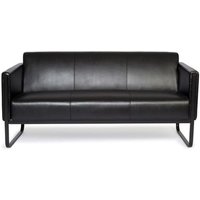 hjh OFFICE Loungesofa BALI BLACK Gestell schwarz Kunstleder glatt, 3-Sitzer, schwarz von hjh OFFICE