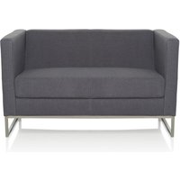 hjh OFFICE Loungesofa BARBADOS Gestell Edelstahl Stoff, 2-Sitzer, dunkelgrau von hjh OFFICE