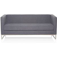 hjh OFFICE Loungesofa BARBADOS Gestell Edelstahl Stoff, 3-Sitzer, dunkelgrau von hjh OFFICE