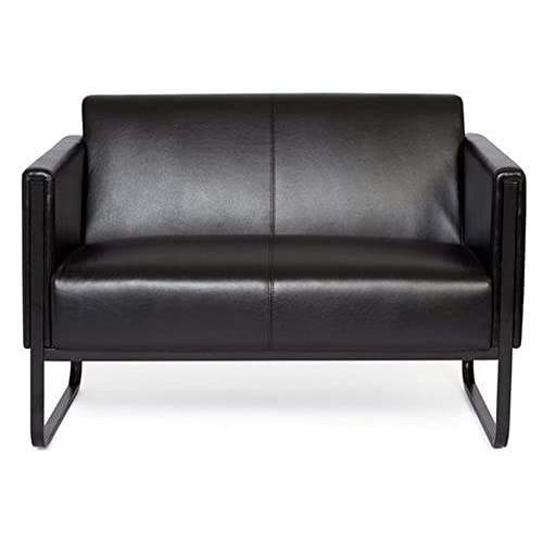 hjh OFFICE Loungesofa Bali Black Gestell schwarz Kunstleder glatt 2-Sitzer schwarz von hjh OFFICE