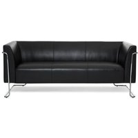 hjh OFFICE Loungesofa CURACAO Kunstleder, 3-Sitzer, schwarz von hjh OFFICE