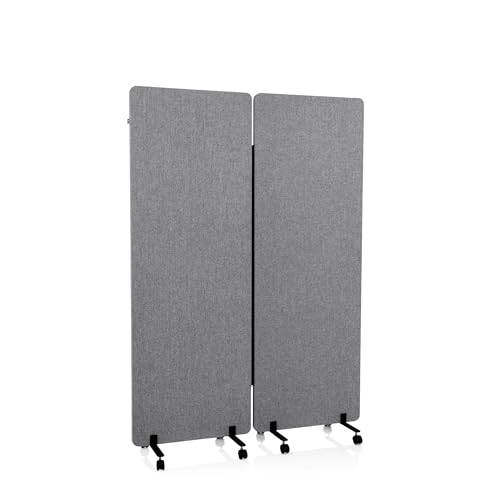hjh OFFICE Mobile Akustik Trennwand 2er Set 177 x 60 cm FLEXMIUT Stoff Dunkelgrau Raumteiler mit Rollen & Gleiter 891006 hjh OFFICE Mobile Akustik Trennwand 2er Set 177 x 60 cm FLEXMIUT Stoff Dunkelgrau Raumteiler mit Rollen & Gleiter 891006 von hjh OFFICE