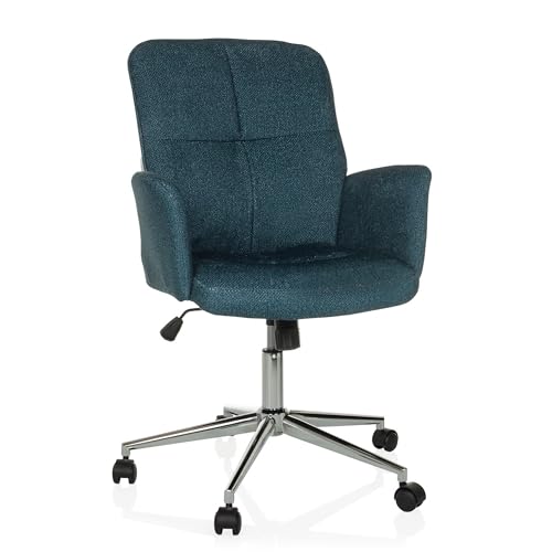 hjh OFFICE Moderner Home-Office Stuhl SOLAO 400 Schreibtischstuhl Drehstuhl mit Rollen, Wippfunktion, höhenverstellbar, gepolstert, Petrol von hjh OFFICE
