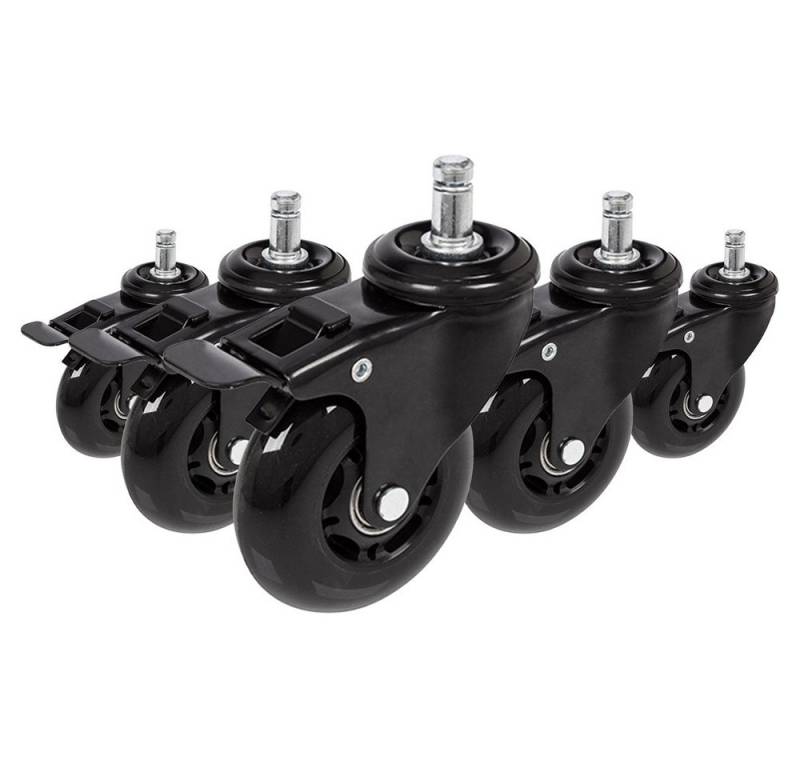 hjh OFFICE Stuhlrolle Stuhlrollen 5x ROLO SKATE S 11mm/75mm, (5er Pack), Hartbodenrollen Bürostuhl, Rollen für Schreibtischstuhl von hjh OFFICE