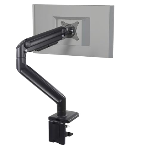 hjh OFFICE Monitorhalterung 1-Arm 15 – 42 Zoll VM-MG1S Gasfeder XXL Monitorarm individuell anpassbar, 20kg belastbar, Schwarz von hjh OFFICE