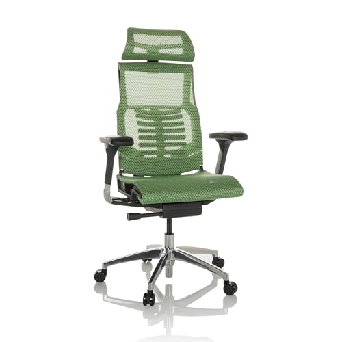hjh OFFICE Profi Bürostuhl POFIT GEN2 Netz ergonomischer Drehstuhl mit Flexibler Lordosenstütze, Grün, 652286 von hjh OFFICE