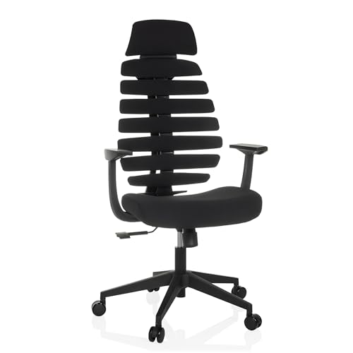 hjh OFFICE Profi Bürostuhl Ergo LINE ECO Drehstuhl mit ergonomisch geformter Rückenlehne inkl. Lordosenstütze, Chefsessel Schwarz von hjh OFFICE