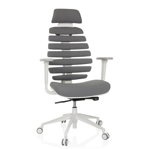 hjh OFFICE Profi Bürostuhl Ergo LINE W Drehstuhl mit ergonomisch geformter Rückenlehne inkl. Lordosenstütze, Dunkelgrau von hjh OFFICE