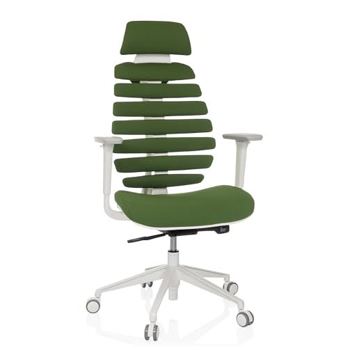 hjh OFFICE Profi Bürostuhl Ergo LINE W Drehstuhl mit ergonomisch geformter Rückenlehne inkl. Lordosenstütze, Dunkelgrün von hjh OFFICE