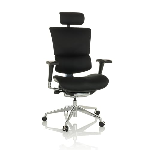 hjh OFFICE Profi Bürostuhl Ergo-U2 F Stoff Drehstuhl ergonomisch, Flexible Lendenwirbelstütze, Rückenlehne höhenverstellbar, Schwarz 651101 von hjh OFFICE