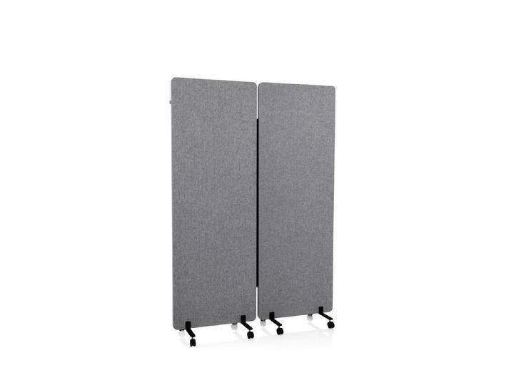 hjh OFFICE Raumteiler Trennwand FLEXMIUT 100 % Pet + Polyester, Pinnwand, Schallschutz, mit Rollen und Gleiter, grau, Dunkelgrau von hjh-OFFICE