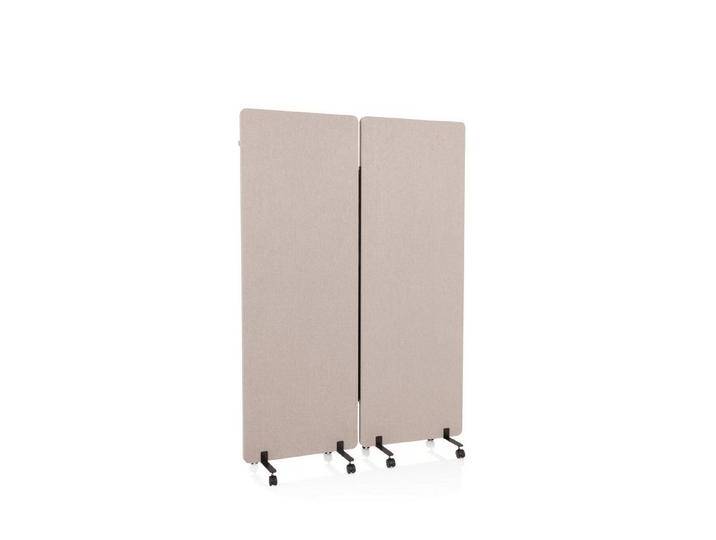 hjh OFFICE Raumteiler Trennwand FLEXMIUT 100 % Pet + Polyester, Pinnwand, Schallschutz, mit Rollen und Gleiter, grau, Taupe von hjh-OFFICE