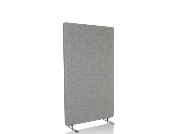 hjh OFFICE Raumteiler Trennwand FLEXMIUT STAND 100 % Pet + Polyester, Pinnwand, Schallschutz, mit Gleiter, grau von hjh-OFFICE