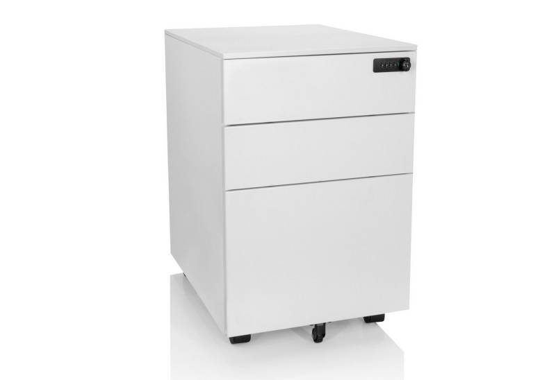 hjh OFFICE Rollcontainer Rollcontainer COLOR OS I Stahl, Aktenschrank Schreibtisch mit Schubladen, Büro Kommode mit Rollen von hjh OFFICE