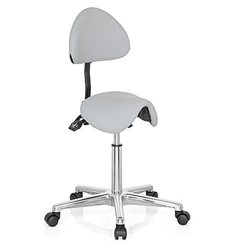 hjh OFFICE 608920 Arbeitshocker mit Lehne TOP Work 20 PU Grau Sattelhocker mit Rollen höhenverstellbar, neigbar hjh OFFICE 608920 Arbeitshocker mit Lehne TOP Work 20 PU Grau Sattelhocker mit Rollen höhenverstellbar, neigbar von hjh OFFICE
