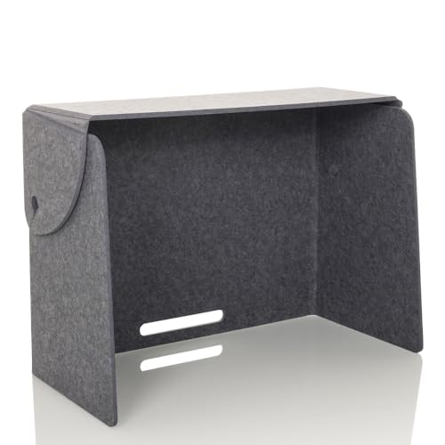 hjh OFFICE Sichtschutz Schreibtisch FLEXMIUT FOLD Faltbare Tisch-Trennwand, Schalldämmender Schreibtischteiler tragbar, Grau von hjh OFFICE