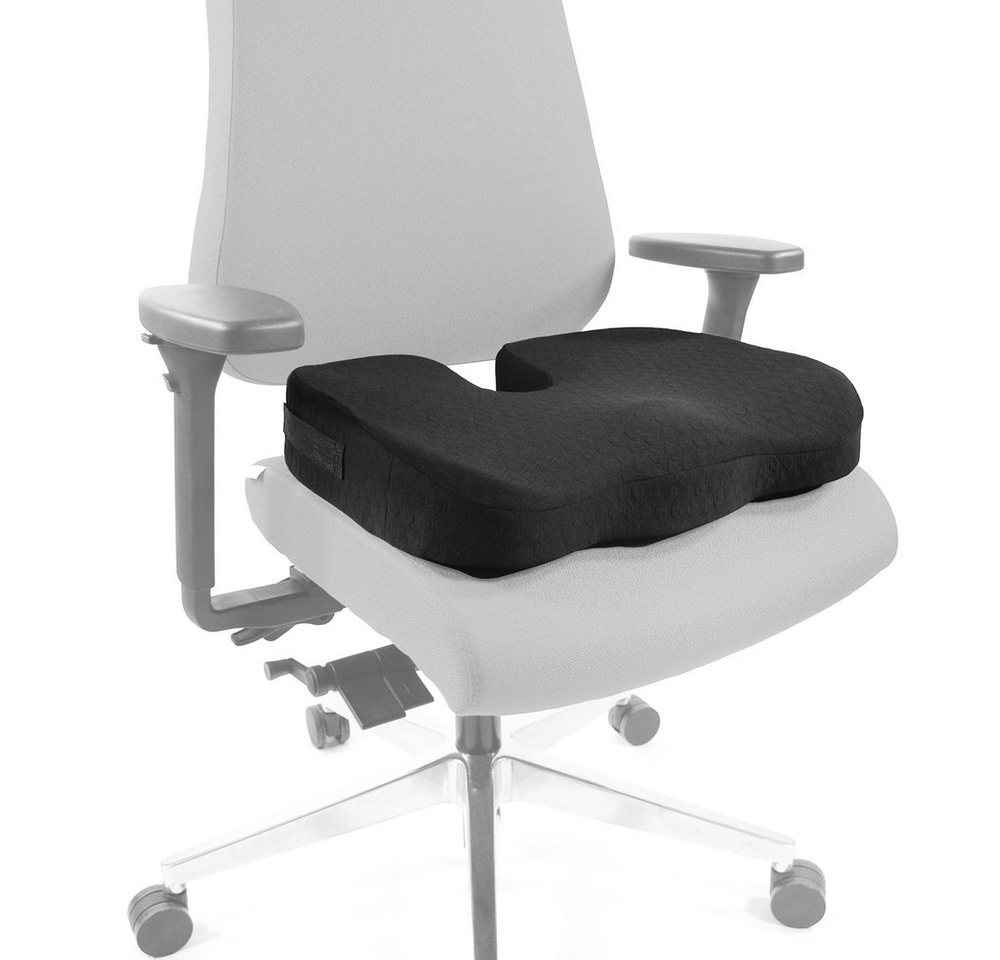 hjh OFFICE Sitzkissen Sitzkissen MEDISIT II Stoff, Kissen mit Memory-Effekt, ergonomisch geformt von hjh OFFICE