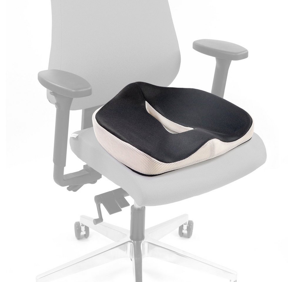 hjh OFFICE Sitzkissen Sitzkissen MEDISIT VII Stoff, Orthopädisches Kissen für ermüdungsfreies Sitzen mit Memory-Effekt von hjh OFFICE
