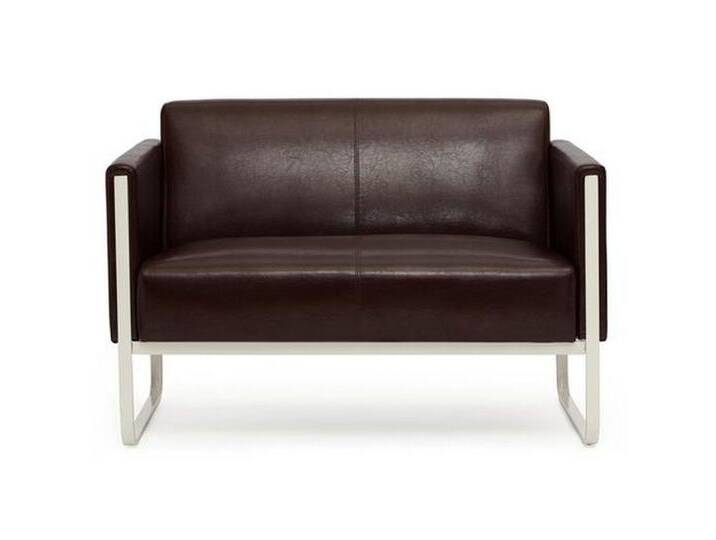 hjh OFFICE Sofa Lounge Sofa ARUBA Kunstleder mit Armlehnen, 1 St, Loungesofa Couch, bequem gepolstert, braun von hjh-OFFICE