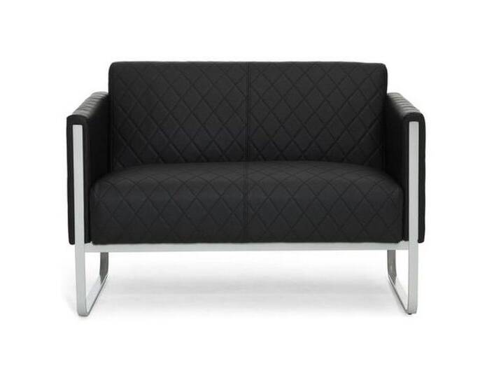 hjh OFFICE Sofa Lounge Sofa ARUBA STEP Kunstleder mit Armlehnen, 1 St, Loungesofa Couch, bequem gepolstert, schwarz von hjh-OFFICE