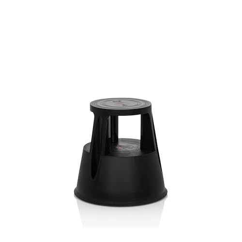 hjh OFFICE Tritthocker TIO-M I Kunststoff Elefantenfuß, Höhe 42 cm, bis 150kg belastbar, mit Rollen 830000 Schwarz von hjh OFFICE