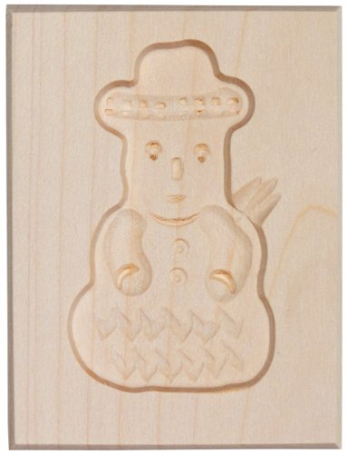 HOFMEISTER® Spekulatius-Form, 100% Made in Germany, plastikfrei backen, Motiv Schneemann, Springerle-Formen für Kekse mit Motiv, Plätzchen-Ausstecher, Holz-Model-Backform, 8cm, aus Holz von Hofmeister Holzwaren