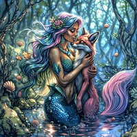Diy Diamond Painting Full Screen Mermaid Violet Fox Water Nymph Magic Night Fantasy Enchanted Forest Square Round Special Stones Mystery Diy Diamond Painting Full Screen Mermaid Violet Fox Water Nymph Magic Night Fantasy Enchanted Forest Square Round Special Stones Mystery von hobbyandprints
