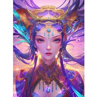 Diy Diamond Painting Full Screen Empress Emperor Stars Crown Woman Fantasy Mysticism Saga Special Stones Choice Canvas Round Square von hobbyandprints