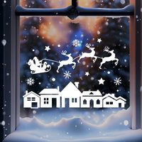 Fensterbild "Haus"/Merry Christmas Fensteraufkleber Advent Aufkleber Weihnachten von hochzeitsshopinvite