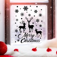 Fensterbild "Hirsch"/Merry Christmas Fensteraufkleber Advent Aufkleber Weihnachten von hochzeitsshopinvite