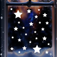 Fensterbild Weihnachten "Sterne" 26 St./Merry Christmas Fensteraufkleber Advent Aufkleber von hochzeitsshopinvite
