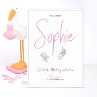 Geburtsposter "Girl"/Poster Baby Hand- U. Fußabdruck Diy - Personalisiert von hochzeitsshopinvite