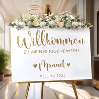 Willkommensschild Aufkleber "Jugendweihe" - Diy/Schild Personalisiert Verschiedene Größen & Farben von hochzeitsshopinvite