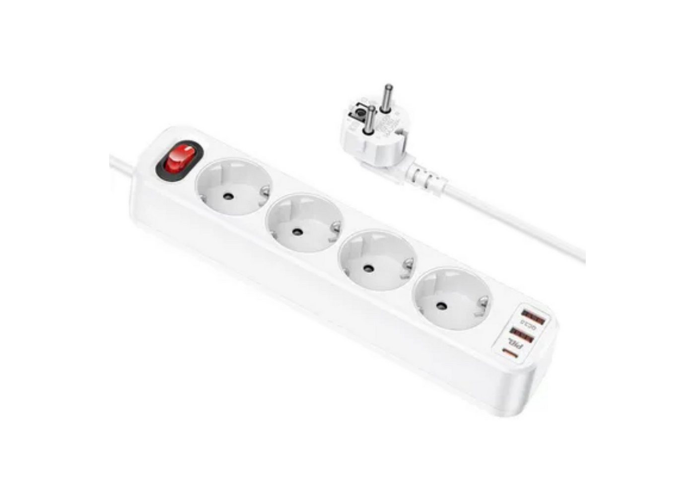 hoco. 4-fach Steckdosenleiste + 2 x USB QC3.0 18W + Typ C PD 20W Steckdosenleiste von hoco.