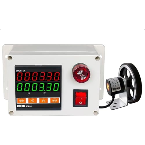 hocvseo Digitaler Entfernungsmesser Zähler, Drehgeber Mit Rollrad Und Summer, 0-999999 Zählbereich, 12,2mm Radbreite, Für Kabel Angelschnur Seidenfaden Draht von hocvseo