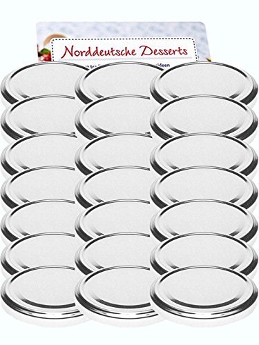 100 Twist-Off-Deckel Verschlüsse Ersatzdeckel Deckel für Sturzgläser To 82 Passend für 230/350 / 435 ml / 565 ml (Silber) von hocz