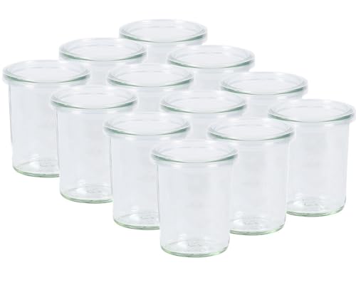 12er Set Weck Gläser 160 ml inkl 12 Frischhaltedeckel & 12 Glasdeckel Einmachgläser Sturzgläser Weckgläser Dessergläser von hocz