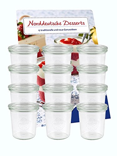 12er Set Weck Gläser 160 ml inkl 12 Glasdeckel Einmachgläser Sturzgläser Weckgläser Dessergläser von hocz