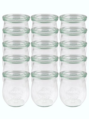 12er Set Weck Gläser 220 ml Tulpengläser incl. 12 Glasdeckel Einmachgläser Sturzgläser Weckgläser von hocz