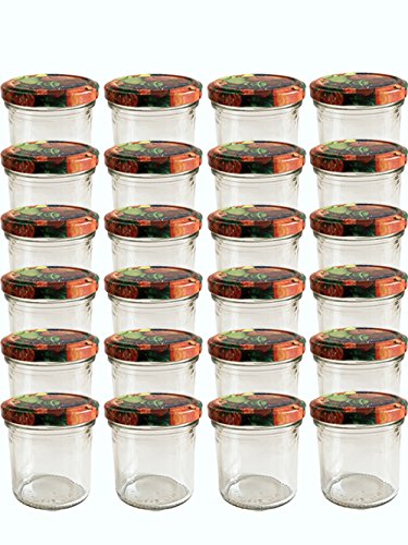 167ml 48 Stück Sturzgläser Rundgläser Deckelfarbe Obst mit Deckel Vorratsgläser Marmeladengläser Einmachgläser Einweckgläser Portionsgläser Gläser von hocz