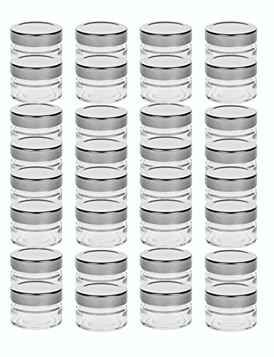 20 Sturzgläser 70 ml deep ETIKETTEN zum Beschriften Deckel Honig Kaviar Marmeladengläser Obstgläser Einmachgläser Einweckgläser To 58 silberner Deckel incl. von hocz