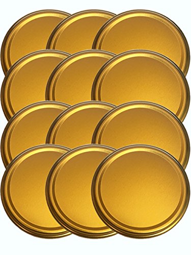 25 Twist-Off-Deckel Verschlüsse Ersatzdeckel Deckel für Sturzgläser To 100 Einmachgläser Einkochgläser einfach Farbe auswählen (Gold) von hocz