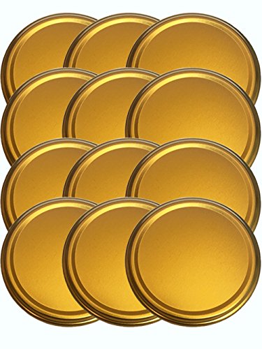 25er Set Ersatzdeckel Twist-Off-Deckel für Sturzgläser To 82 Deckelfarbe Gold Sturzglas passend für 230, 350, 435, 540, 565 ml Einmachgläser Einkochgläser von hocz