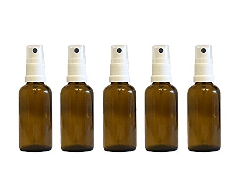 hocz Apotheker-Sprühflasche aus Braunglas Zerstäubereffekt 5 teilig | Füllmenge 50 ml | Fingerzerstäuber Sprühflaschen Pumpsprüher kleine Glasflaschen Parfümzerstäuber Made in Germany von hocz