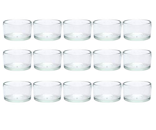 Teelichtgläser Windlicht Set | 8/12/24 teilig | Typ 025 | Rund Hochwertiges Glas | Glasdose Glasgefäß Tischdeko Teelichtgläser Hochzeitsdeko (24 Stück) von hocz