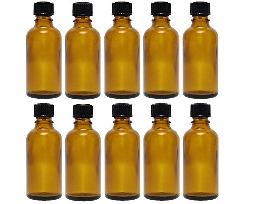 hocz 10 x 50 ml Tropfflasche Mini Glasflaschen mit Tropfeinsatz | Farbe Braunglas | Füllmenge: 50 ml | Apothekerflasche | Dosierung von Flüssigkeiten E-Liquids von hocz