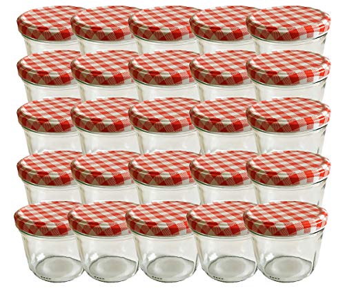 hocz Vorratsgläser-Sturzgläser Set | Menge 25 Stück | Füllmenge 230 ml | Einweckgläser mit Schraub-Deckel Rot Karriert 25 Etiketten NZ zum beschriften | Allrounder für Marmeladengläser hocz Vorratsgläser-Sturzgläser Set | Menge 25 Stück | Füllmenge 230 ml | Einweckgläser mit Schraub-Deckel Rot Karriert 25 Etiketten NZ zum beschriften | Allrounder für Marmeladengläser von hocz